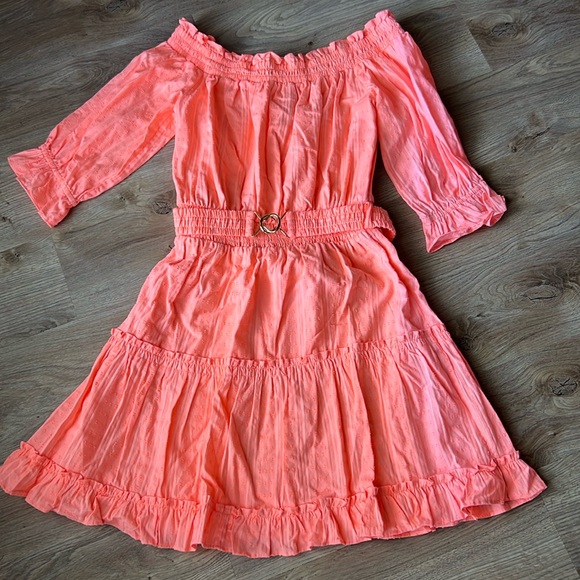Lilly Pulitzer Size L bright orange/peach dress with belt - Picture 1 of 4